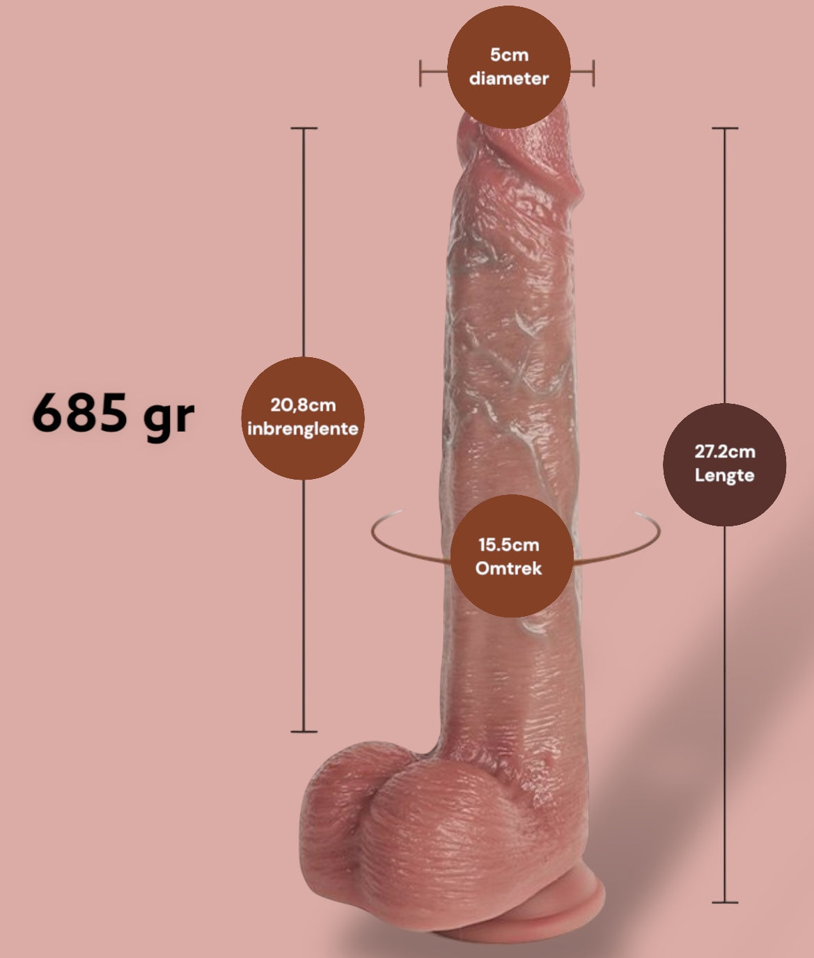 Wärmender Vibrator-Dildo mit Saugnapf