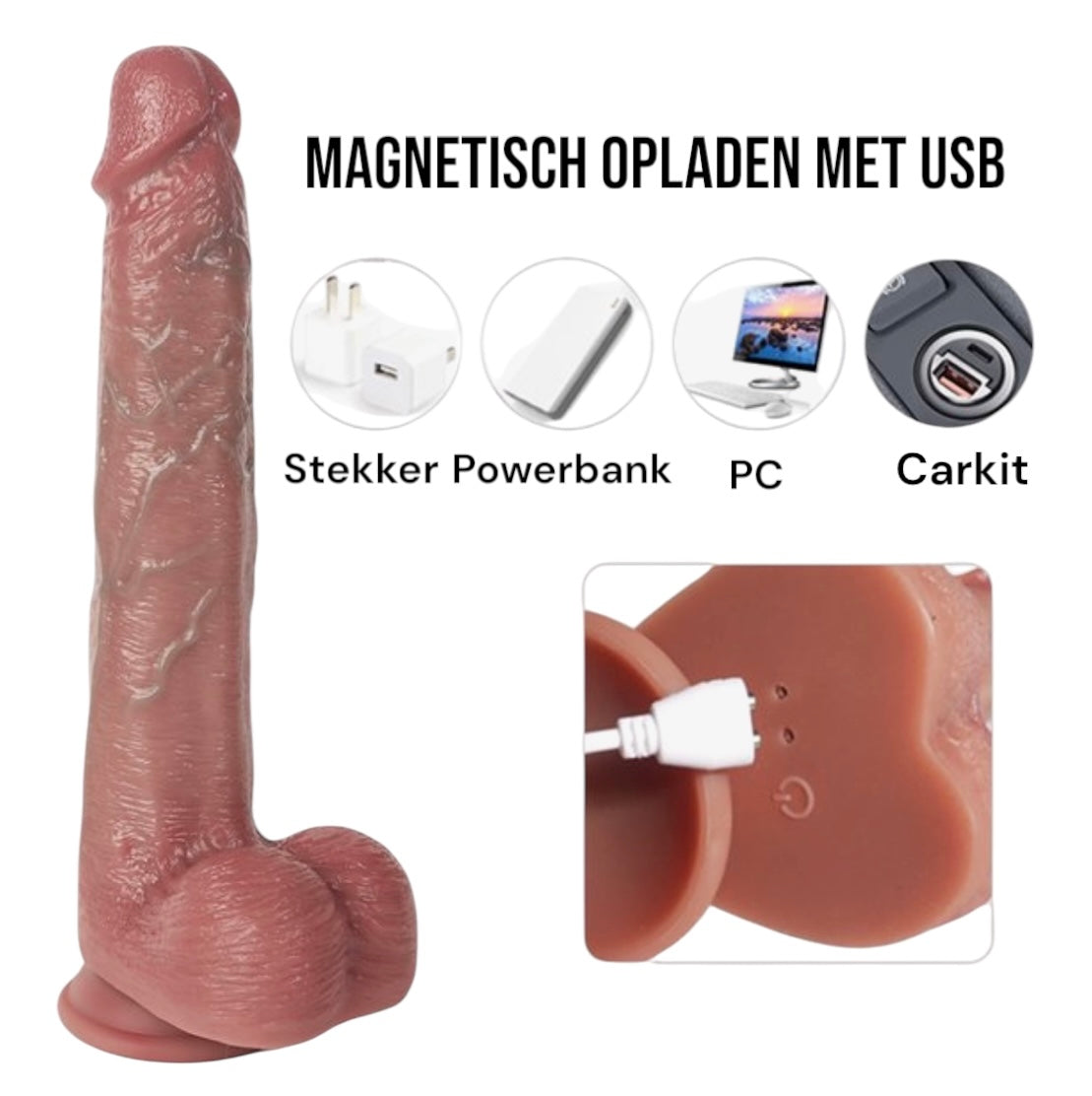 Wärmender Vibrator-Dildo mit Saugnapf