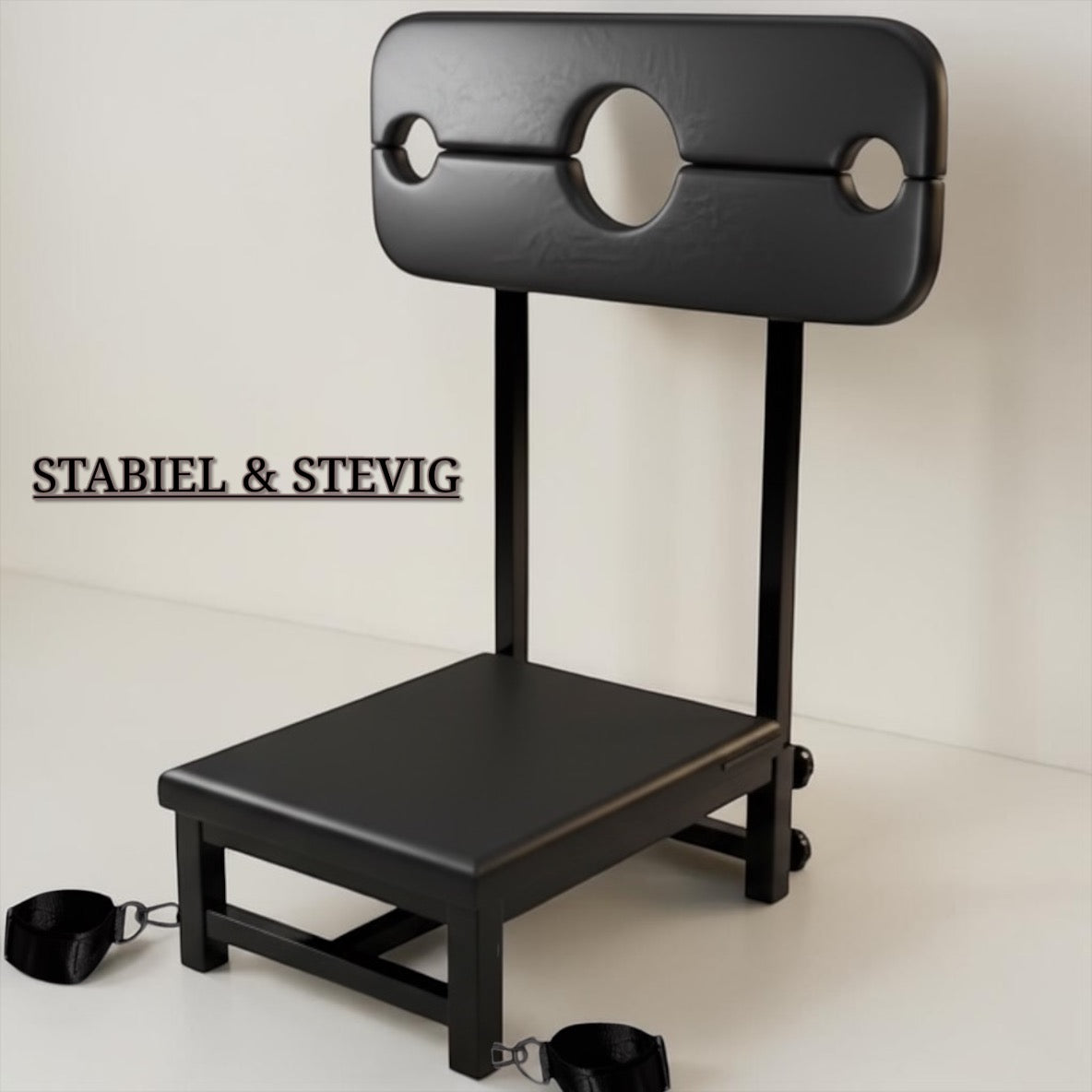 Premium BDSM-Strafstuhl – Fesselstuhl aus Stahl mit Hals- & Handgelenksfixierung