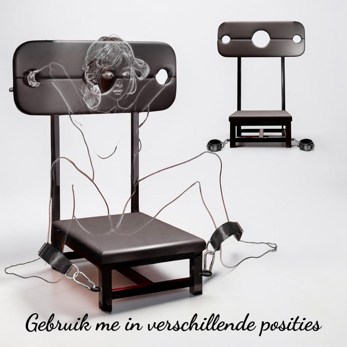 Premium BDSM-Strafstuhl – Fesselstuhl aus Stahl mit Hals- & Handgelenksfixierung